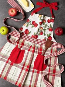 img 2 attached to 🍎 DII Apple Orchard Kitchen Textiles Apron - Size: 29x35, Fits 20" Waist - Optimize your search!
