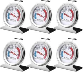 img 4 attached to 🌡️ Classic Series Refrigerator Freezer Thermometer - 6PCS Large Dial Temperature Cooler for Fridge/Freezer