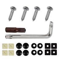 🔒 enhanced protection: anti theft license plate screws kit with tamper proof security bolts set, nylon screw inserts, rustproof stainless steel screws, and black screw covers - universal license plate screws logo