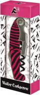 🍷 cork pops hot pink zebra 4 inch waiters corkscrew - at your service double fulcrum logo