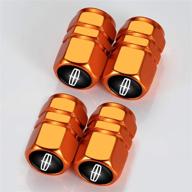 car wheel tire valve stem caps logo valve cap modeling accessories suit for lincoln mkc nautilus aviator navigator mkz continental (4pcs orange) logo