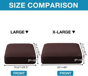 img 2 attached to 🛋️ Soft Flexibility! Sofa Seat Cushion Covers - High Stretch, Furniture Protector with Elastic Bottom - 3pcs Brown Slipcover Set