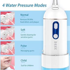 img 2 attached to 🚿 Cordless Water Flosser: Professional Dental Oral Irrigator for Home & Travel - IPX7 Waterproof, 4 Modes, Braces & Bridge Care