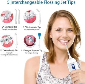 img 1 attached to 🚿 Cordless Water Flosser: Professional Dental Oral Irrigator for Home & Travel - IPX7 Waterproof, 4 Modes, Braces & Bridge Care
