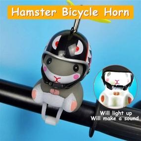 img 3 attached to 🦆 Wonuu Duck Bike Bell with Light and Helmet: Cute Hamster Bicycle Horn and Dashboard Decoration - Must-Have Toy Motorcycle Bike Bells and Rubber Duck Car Dashboard Decorations