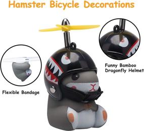 img 2 attached to 🦆 Wonuu Duck Bike Bell with Light and Helmet: Cute Hamster Bicycle Horn and Dashboard Decoration - Must-Have Toy Motorcycle Bike Bells and Rubber Duck Car Dashboard Decorations