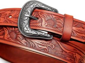 img 1 attached to Compuda Western Cowboy Leather Engraving Men's Accessories for Belts