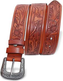 img 4 attached to Compuda Western Cowboy Leather Engraving Men's Accessories for Belts