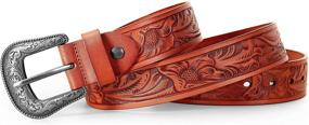 img 3 attached to Compuda Western Cowboy Leather Engraving Men's Accessories for Belts