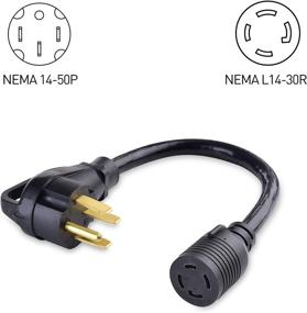 img 3 attached to Cable Matters 30 AMP to 50 AMP RV Adapter (30 AMP to 50 AMP Generator Adapter, RV Cord) - 1.5 Feet (NEMA 14-50P to L14-30R)