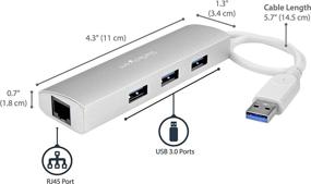 img 3 attached to StarTech.com 3-Port USB 3.0 Hub with Gigabit Ethernet - High-Speed Portable USB Expander with Built-in Cable - Up to 5Gbps