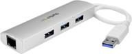 startech.com 3-port usb 3.0 hub with gigabit ethernet - high-speed portable usb expander with built-in cable - up to 5gbps логотип