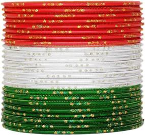 img 2 attached to JDZ COLLECTION Bangles Traditional Tricolor