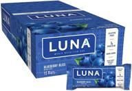 luna bar - blueberry bliss flavor - gluten free snack bars with 7g protein - non-gmo, plant-based wholesome snacking - on the go snacks (15 count) logo