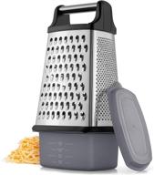 🧀 zulay 4-sided cheese grater with container - premium stainless steel box cheese grater - handle & removable storage box - multi-purpose box grater for parmesan, vegetables, ginger, chocolate & more logo