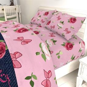 img 1 attached to 🌸 JoJo Siwa Roses & Bows Full Sheet Set - Soft & Cozy Kid’s Bedding - Fade Resistant Polyester Microfiber Sheets (Official Nickelodeon Product)