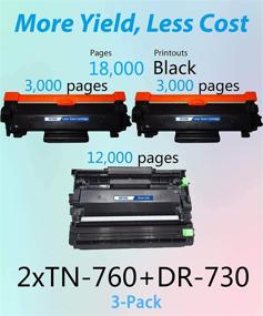 img 3 attached to High-Quality Replacement Toner and Drum for Brother MFC-L2710DW L2750DWXL Printer - TN-760 TN760 and DR730 Compatible - 3-Pack (2 Toner + 1 Drum)