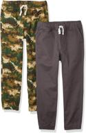 amazon essentials 2 pack woven jogger boys' clothing in pants logo