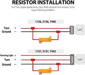 img 2 attached to 🔧 LotFancy 4Pcs 50W 6 Ом нагрузочные резисторы: Мгновенно устраняют гипер-мигание и ошибки светодиодных ламп.