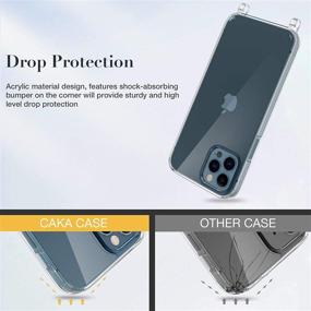 img 1 attached to 📱 Caka Clear Case for iPhone 12 Pro Max: Crossbody Strap, Shockproof Design, Adjustable Neck Lanyard, 6.7 inches - Clear