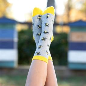 img 1 attached to 🐝 WHD Bee Socks for Women - Bee Enthusiasts Gift - 2-Pack