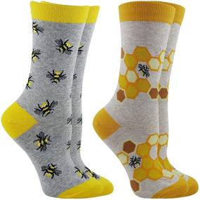 img 4 attached to 🐝 WHD Bee Socks for Women - Bee Enthusiasts Gift - 2-Pack