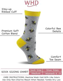 img 2 attached to 🐝 WHD Bee Socks for Women - Bee Enthusiasts Gift - 2-Pack