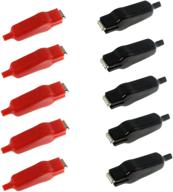 🔌 qmseller 10-pack 20a insulated alligator clips for electric circuit testing - crocodile clamps (5 red + 5 black) logo