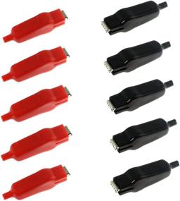 img 3 attached to 🔌 QMseller 10-Pack 20A Insulated Alligator Clips for Electric Circuit Testing - Crocodile Clamps (5 Red + 5 Black)