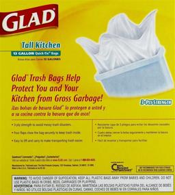 img 1 attached to 🗑️ Glad Quick-Tie White Trash Bags for Tall Kitchen - 13 gallon - 80 count - Pack of 2