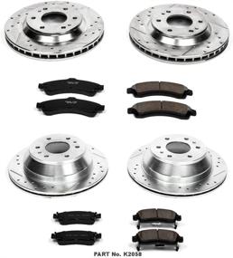 img 1 attached to 🔥 Power Stop K2058: Улучшенное исполнение тормозных колодок из углеродного волокна Z23 с сверлеными и шлицевыми роторами Kit