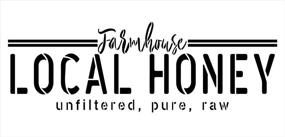 img 2 attached to 🍯 StudioR12 Farmhouse Local Honey Stencil for DIY Modern Country Kitchen & Home Decor - Unfiltered, Pure & Raw | Craft & Paint Wood Signs with Reusable Mylar Template | Choose Size (14 x 7 inch)