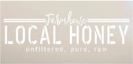 🍯 studior12 farmhouse local honey stencil for diy modern country kitchen & home decor - unfiltered, pure & raw | craft & paint wood signs with reusable mylar template | choose size (14 x 7 inch) logo