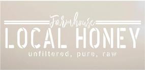 img 3 attached to 🍯 StudioR12 Farmhouse Local Honey Stencil for DIY Modern Country Kitchen & Home Decor - Unfiltered, Pure & Raw | Craft & Paint Wood Signs with Reusable Mylar Template | Choose Size (14 x 7 inch)