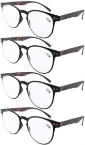 img 4 attached to 👓 Eyekepper 4-Pack Round Full Coverage Ultrathin Flex Frame Reading Glasses: Black Frame & Tortoise Arms