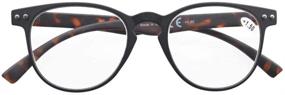 img 3 attached to 👓 Eyekepper 4-Pack Round Full Coverage Ultrathin Flex Frame Reading Glasses: Black Frame & Tortoise Arms