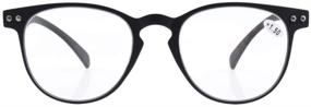 img 2 attached to 👓 Eyekepper 4-Pack Round Full Coverage Ultrathin Flex Frame Reading Glasses: Black Frame & Tortoise Arms