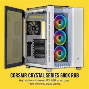 img 3 attached to 🔮 Корпус CORSAIR Crystal Series 680X RGB White ATX с высокой вентиляцией и закаленным стеклом