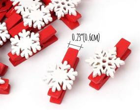 img 1 attached to Ilauke 50Pcs Christmas Wooden Mini Snowflake 🎄 Clothespins for Festive Crafts & Cards (1.38 Inch)