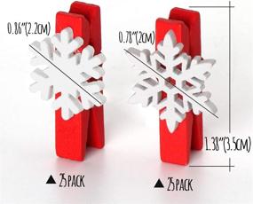 img 2 attached to Ilauke 50Pcs Christmas Wooden Mini Snowflake 🎄 Clothespins for Festive Crafts & Cards (1.38 Inch)