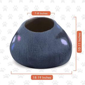 img 3 attached to 🐱 Juccini Eco-Friendly Wool Cat Cave Bed - 100% Natural Wool Felted Cave for Cats and Kittens - Premium, Personal Space for Indoor Cats