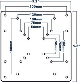 img 1 attached to 🖥️ Mount-It! VESA Mount Adapter Plate - Enhanced Monitor and TV Mount Extension Kit, Expandable from 75x75 and 100x100 to 200x200 and 200x100 mm Patterns, Durable Heavy-Gauge Steel, Includes Necessary Hardware