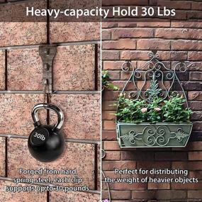 img 2 attached to Brick Hook Clips (12 Pack) - No Drill Hanging Solution for Outdoors, Heavy Duty Brick Hangers, Fits Queen Size Brick