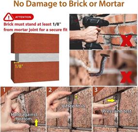 img 3 attached to Brick Hook Clips (12 Pack) - No Drill Hanging Solution for Outdoors, Heavy Duty Brick Hangers, Fits Queen Size Brick