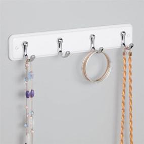 img 3 attached to 🧥 Maximize Space with the InterDesign York Wall Mount Storage Rack - Stylish Hanging Hooks for Jackets, Coats, Hats, and Scarves - 4 Hooks in Sleek Chrome Design