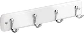 img 4 attached to 🧥 Maximize Space with the InterDesign York Wall Mount Storage Rack - Stylish Hanging Hooks for Jackets, Coats, Hats, and Scarves - 4 Hooks in Sleek Chrome Design