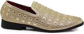 img 3 attached to Vintage Fashion Rhinestone Designer Loafers Men's Shoes for Loafers & Slip-Ons