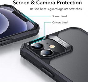 img 1 attached to 📱 ESR Air Armor iPhone 12 Mini Case - Military-Grade Drop Protection, Shock-Absorbing Corners, Anti-Yellowing Hard Back, Scratch Resistant - Flexible Frame, Frosted Black (5.4 inch)