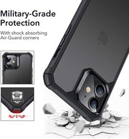 img 3 attached to 📱 Чехол ESR Air Armor для iPhone 12 Mini - защита от падений военного уровня, амортизирующие углы, антижелтение твердая задняя часть, устойчивый к царапинам - гибкая рамка, матово-черный (5,4 дюйма)