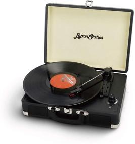 img 4 attached to ByronStatics Vintage Suitcase Vinyl Record Player, 3-Speed Turntable with 2 Built-in Stereo Speakers, RCA Line Out, AUX Input, and Replacement Needle - Portable and SEO-Optimized